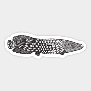 Arapaima Ink Art - light colors Sticker